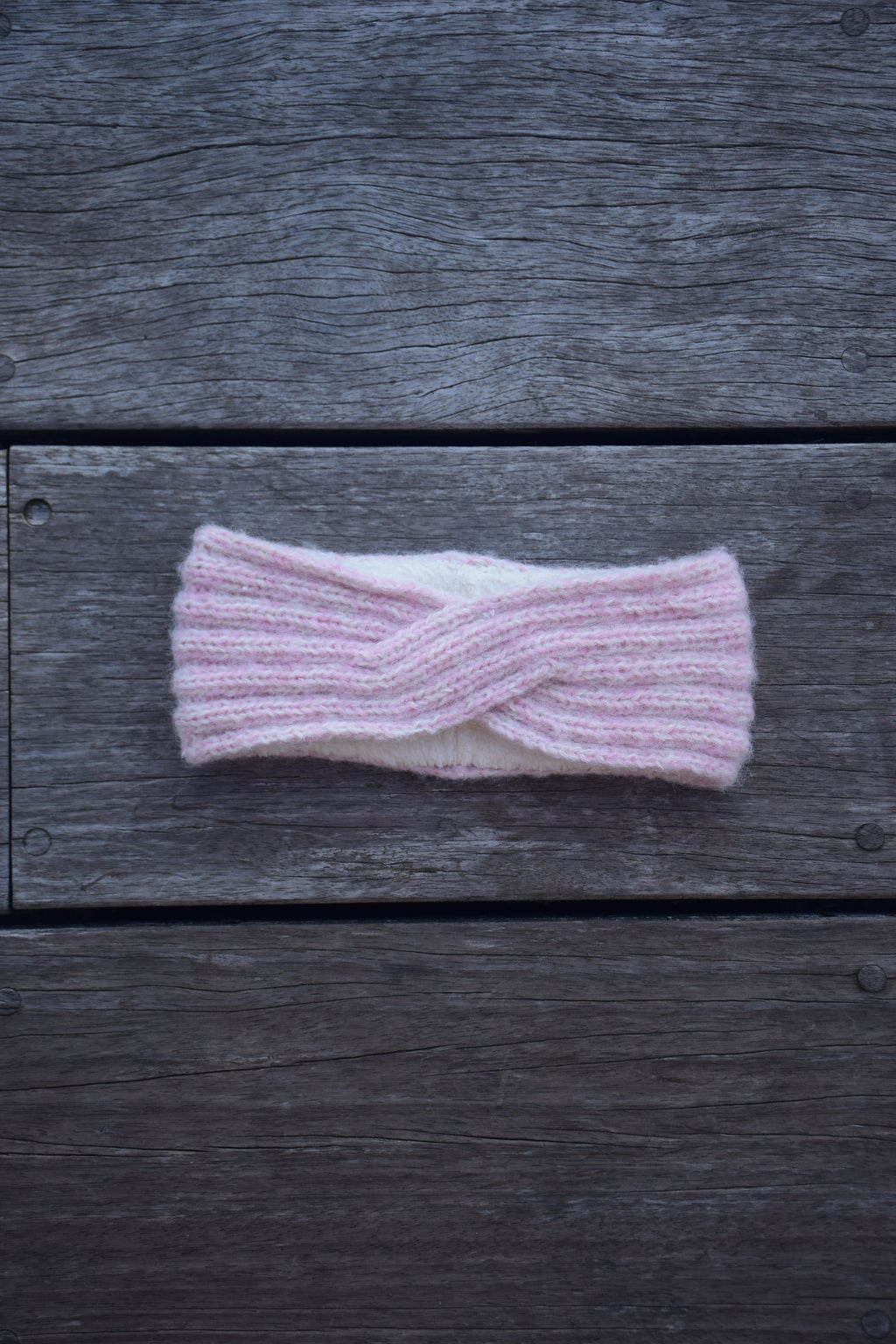 ZENA alpaca headband powder pink/cloudy white